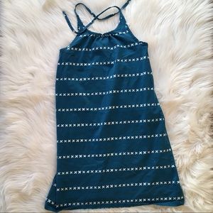 Hanna Andersson Blue Patterned Halter Tie Dress